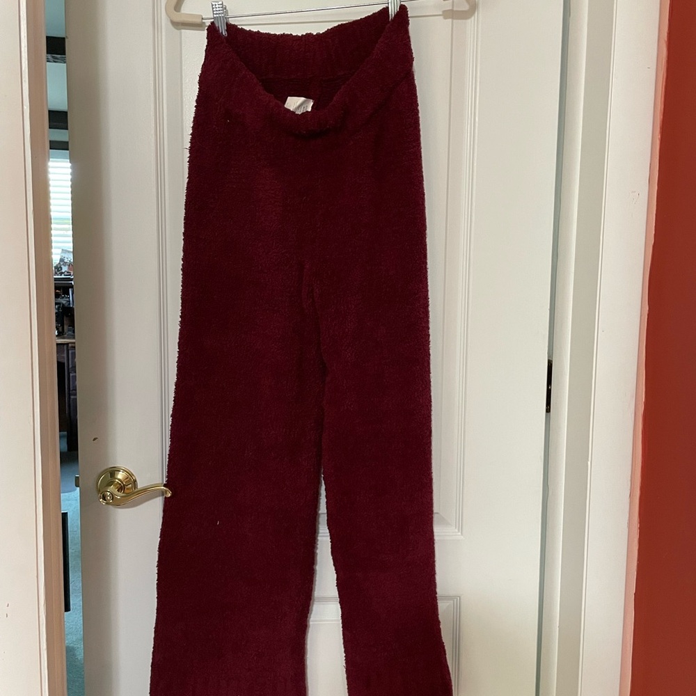 Cozy Burgundy Fleece Pants